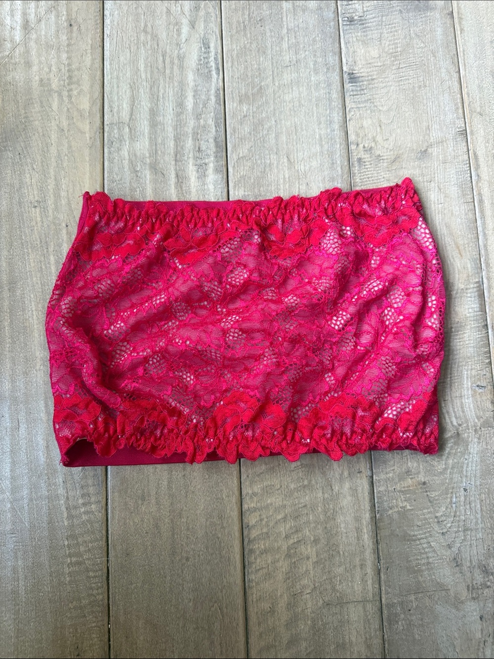 Red Lace Tube Top - Women